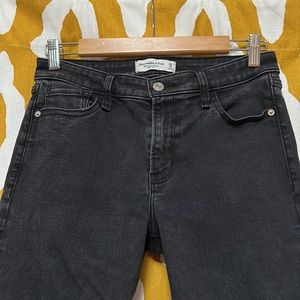 Abercrombie & Fitch Super Skinny Mid-rise Black Jeans, size 29/8